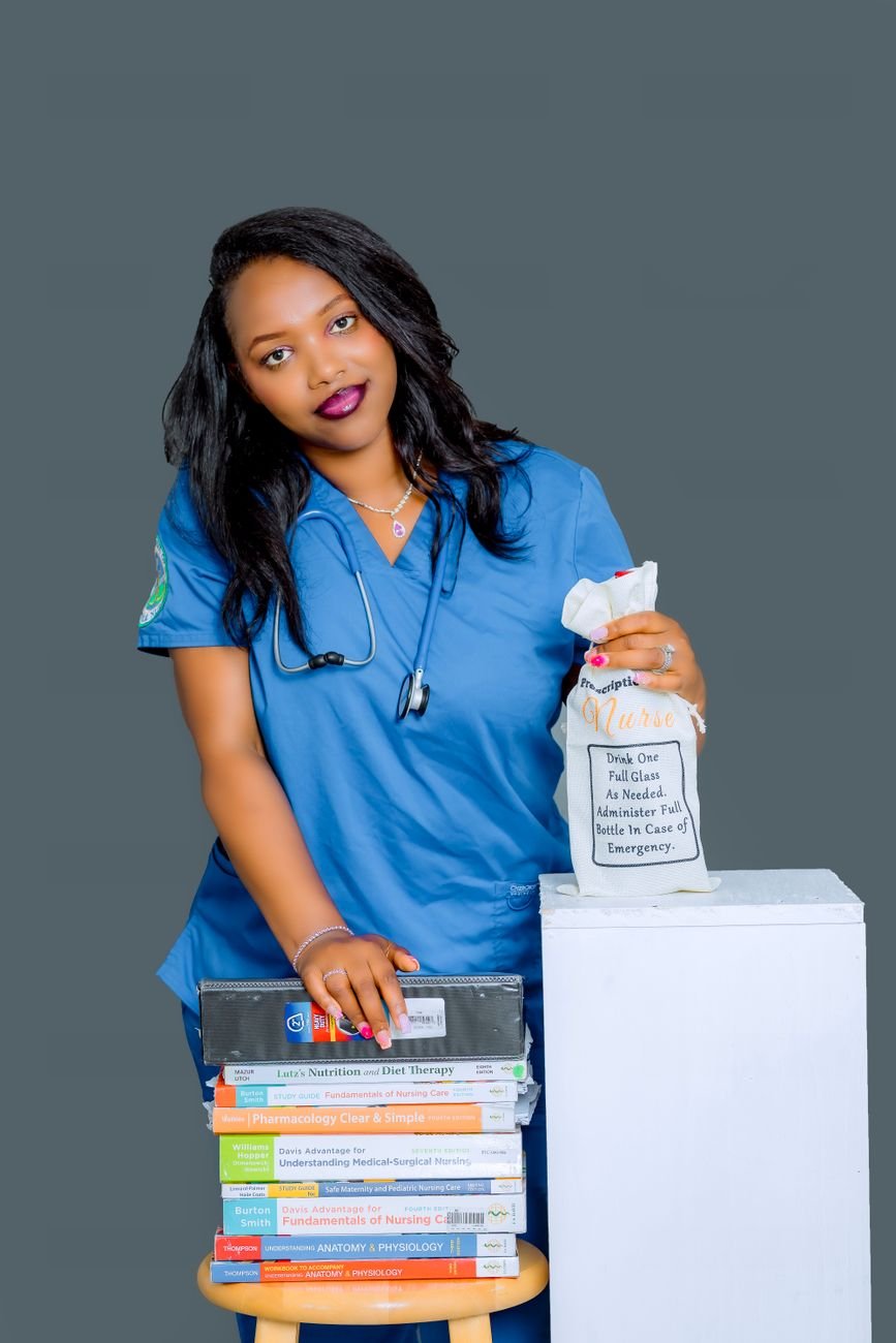 Healthcare professional with medical training materials, ready for certification